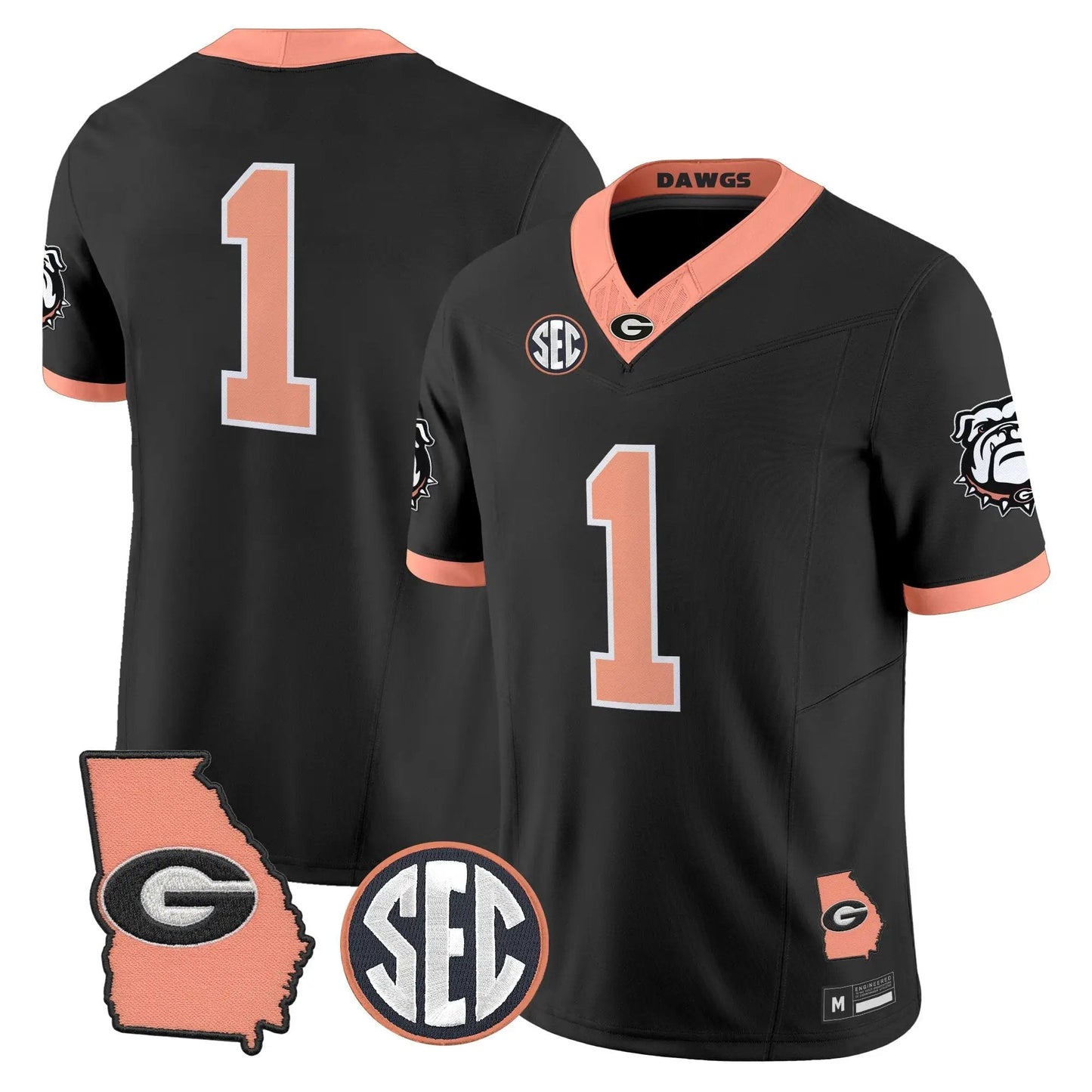 Men Georgia Bulldogs The Big Peach Vapor Limited Jersey - Stitched
