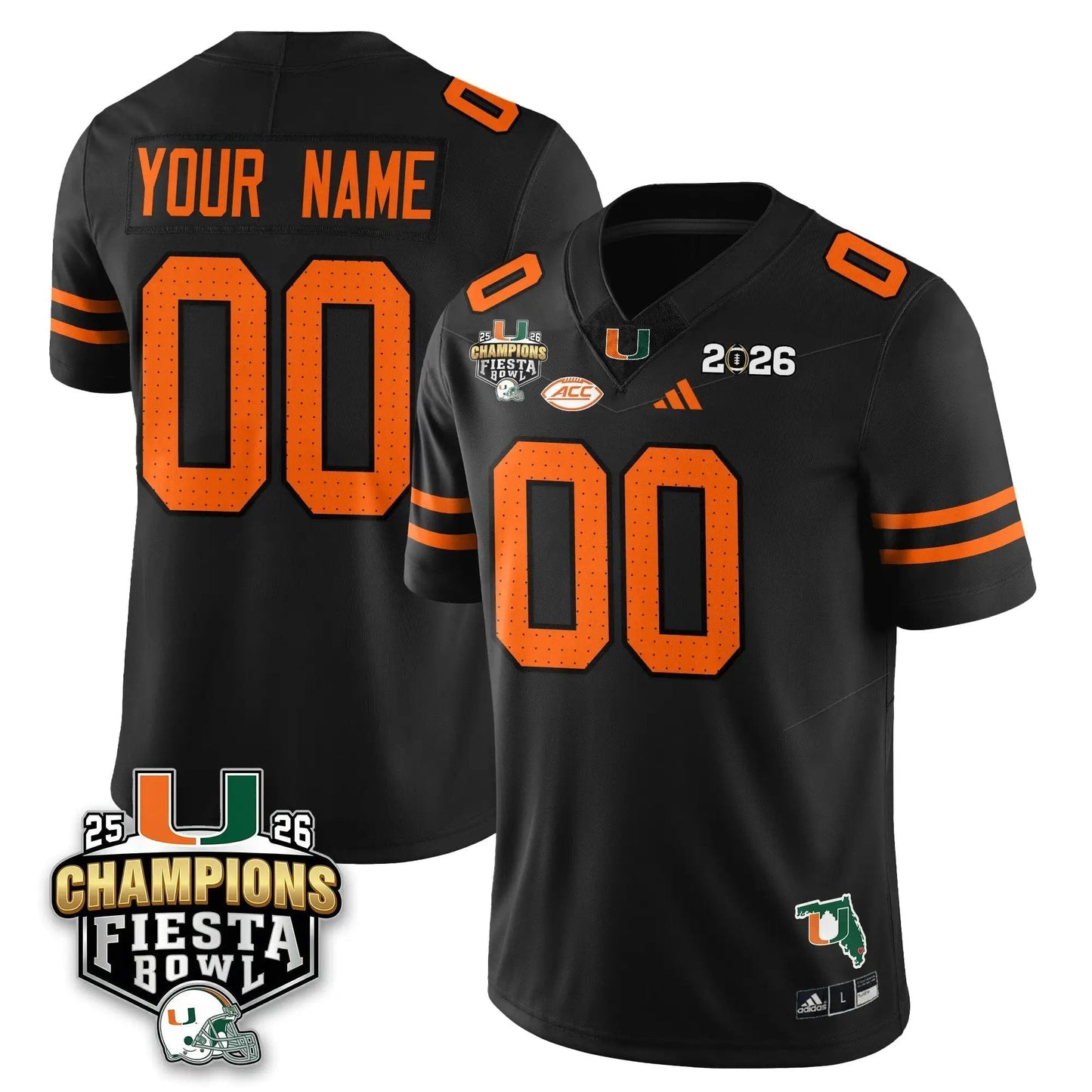 Custom Miami Hurricanes Football Vapor Limited Jersey V3 - Fiesta Bowl Champions