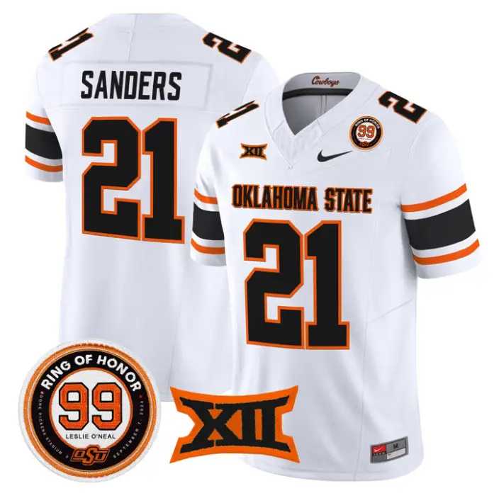 Barry Sanders Jersey #21 Oklahoma State 2026 Leslie O'neal Stitched