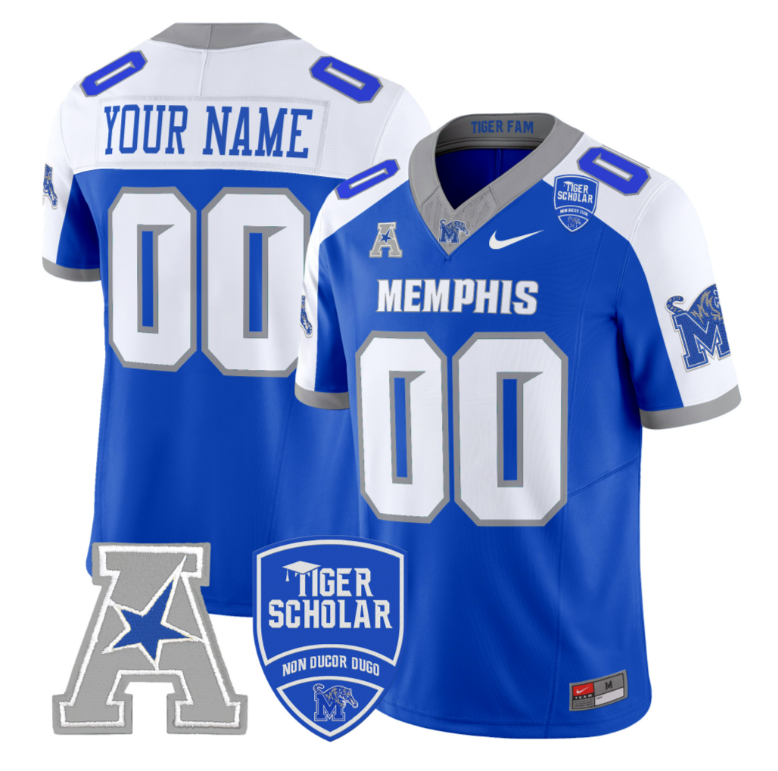 Custom Memphis Tigers Jersey 2024 Vapor Limited Football Stitched Royal Alternate
