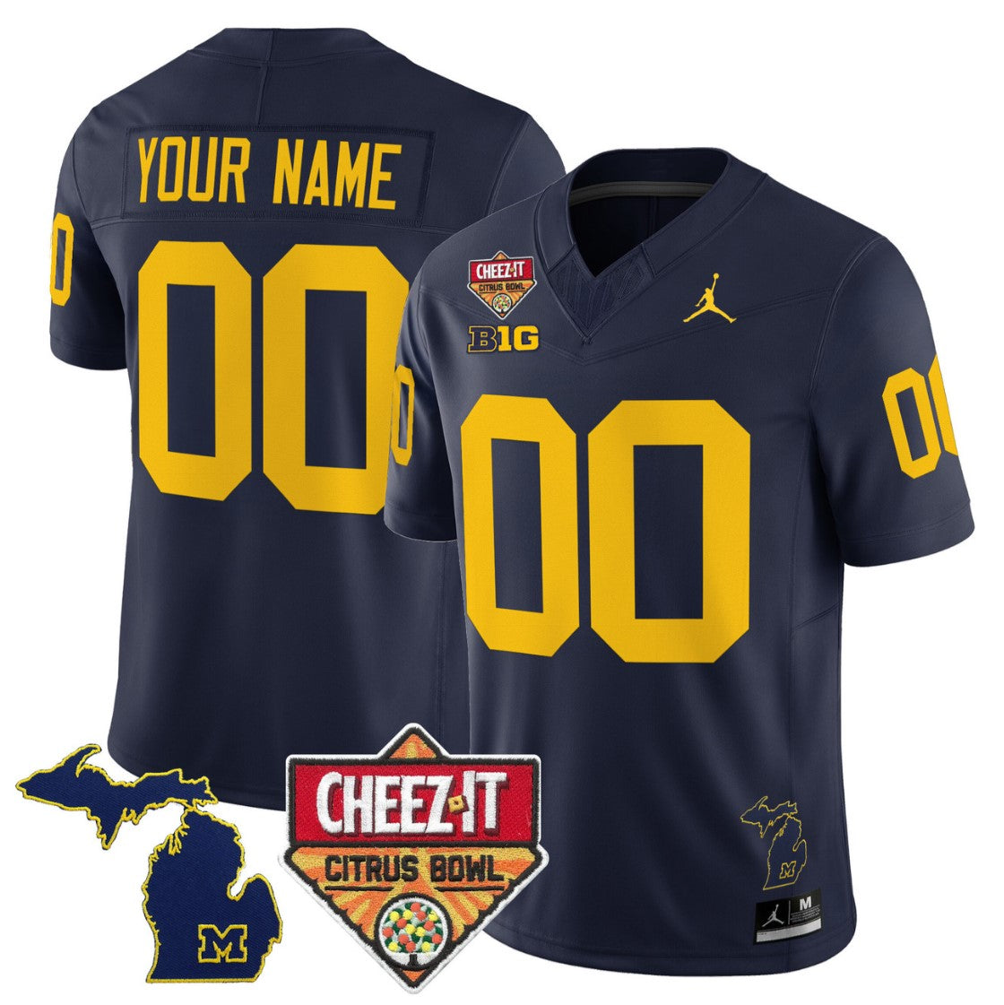 Custom Michigan Wolverines Jersey 2025 Cheez-It Citrus Bowl Stitched