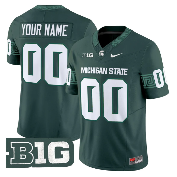 Custom Michigan State Spartans Jersey 2025 Vapor Limited Stitched Green
