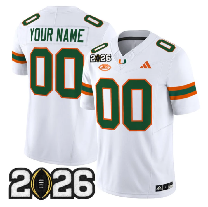 Custom Miami Hurricanes Jersey 2026 CFP Final Patch Limited Stitched Black