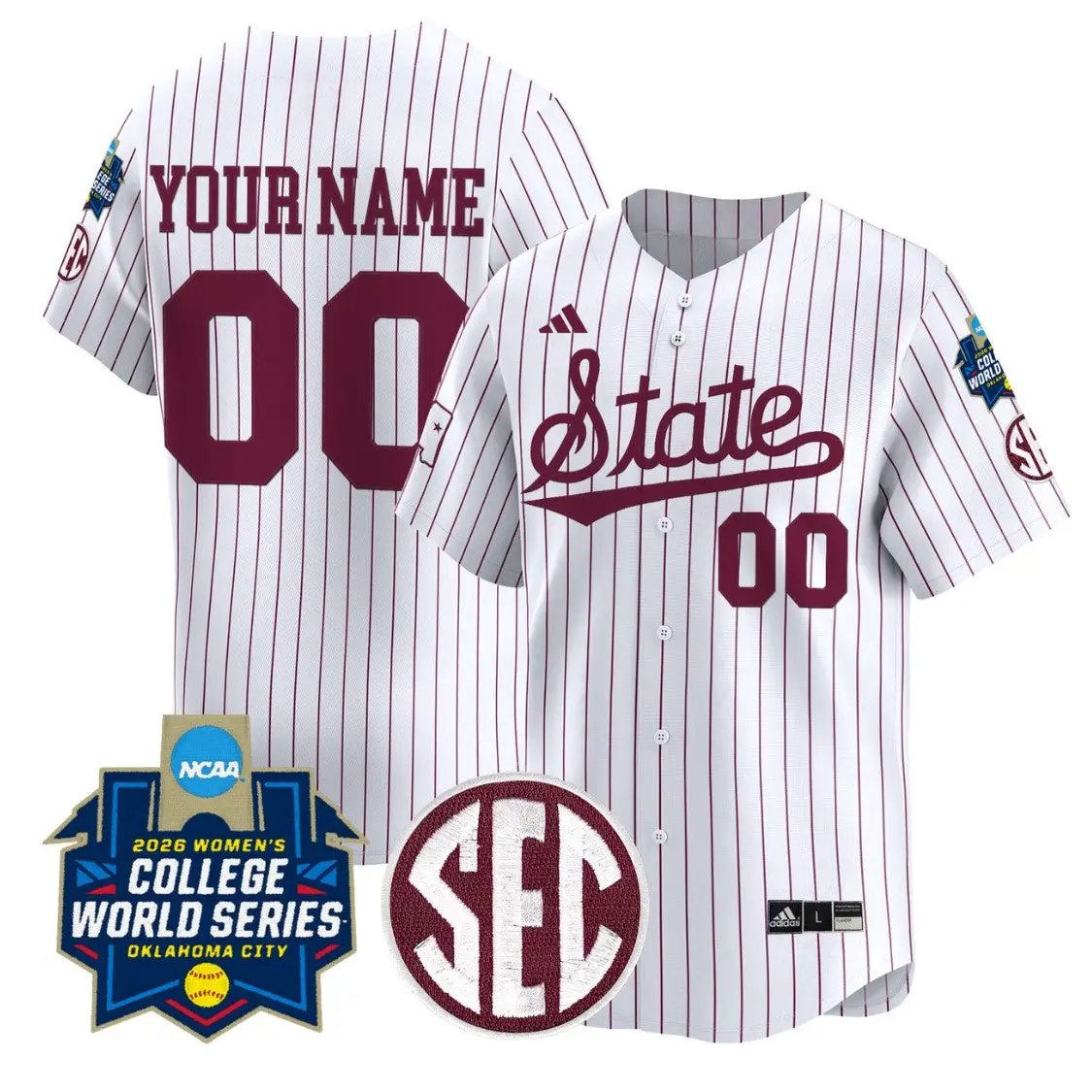 Custom Mississippi State Jersey Softball 2026 World Series Stitched