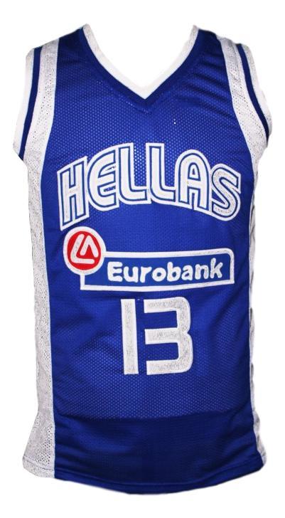 Dimitris Diamantidis Jersey #13 Greece Custom Basketball Blue