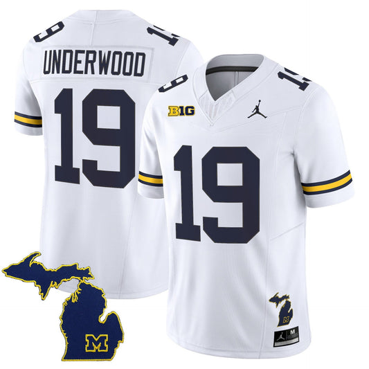 Bryce Underwood Jersey #19 Michigan Wolverines 2025 Limited V2 Stitched White