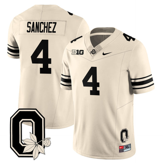 Devin Sanchez Jersey #4 Ohio State Buckeyes 2025 Vapor Limited Stitched Cream