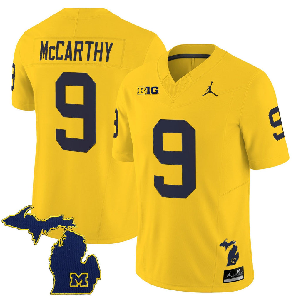 J.J. McCarthy Jersey #9 Michigan Wolverines 2025 Limited V2 Stitched Maize