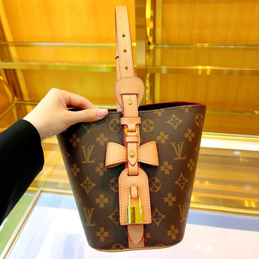 Brown Flower Fashion Leather Shoulder Bag Designer Crossbody Purse