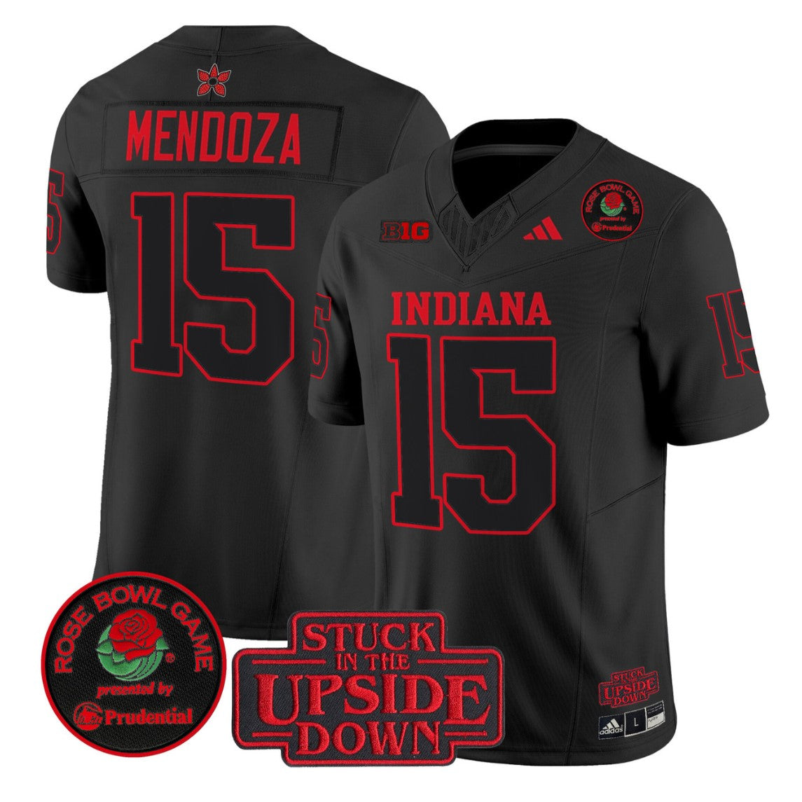 #15 Fernando Mendoza Jersey Indiana Hoosiers Stranger Things 2026 Rose Bowl Stitched