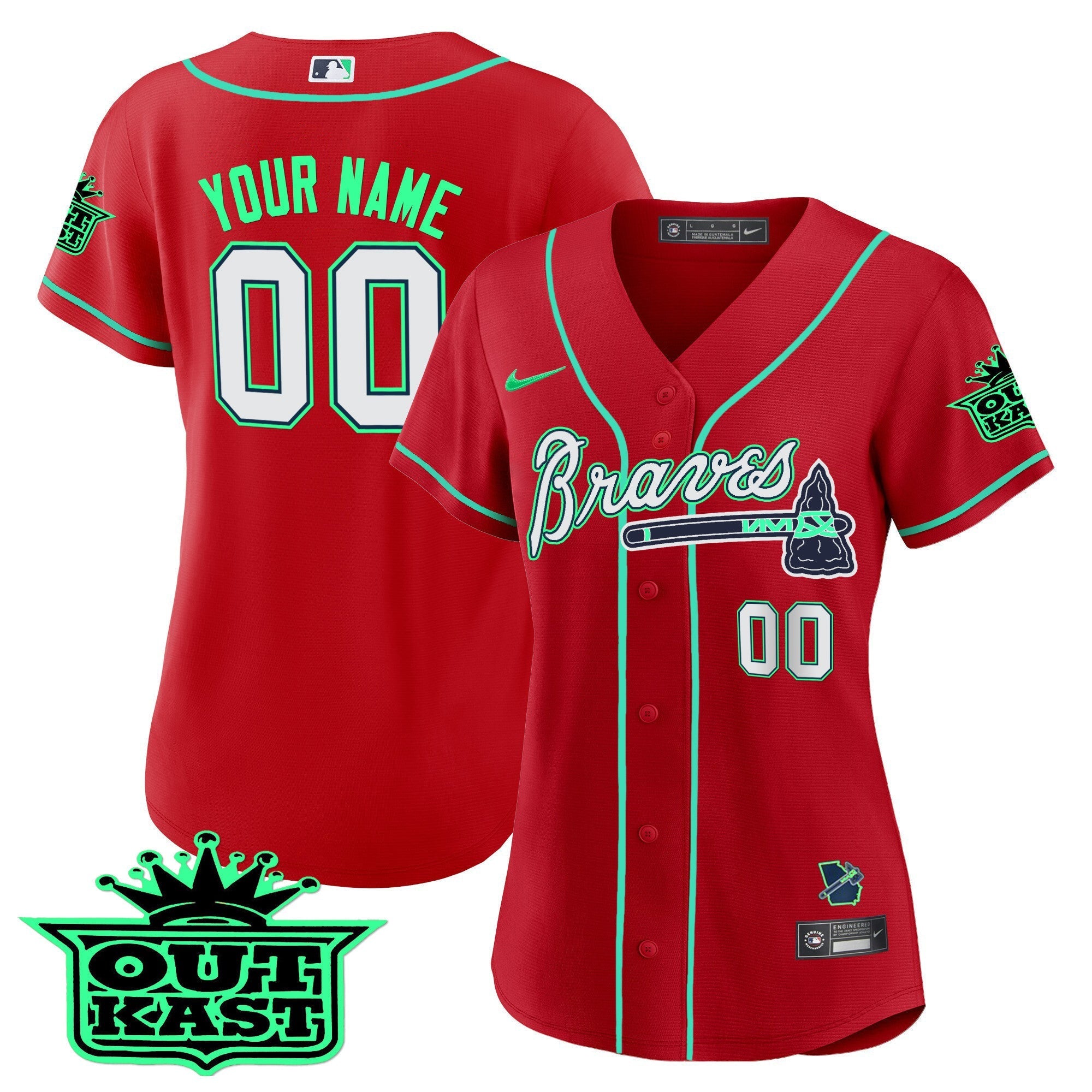 Atlanta Braves Outkast Cool Base Custom Jersey - Galaxy Version - Stitched