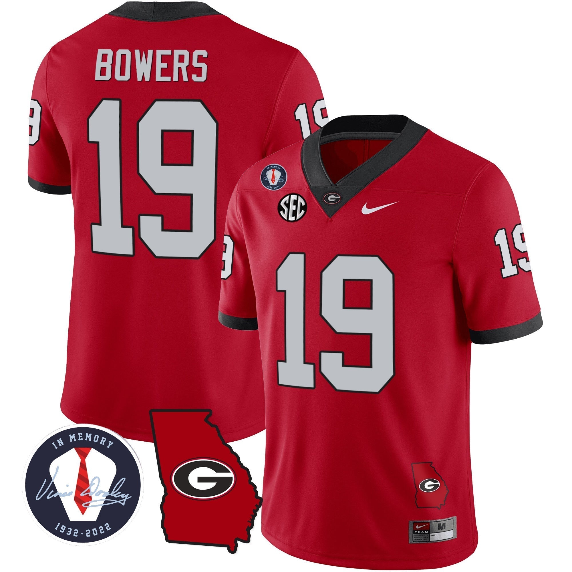 Men Georgia Bulldogs 2023 Vapor Jersey - Georgia Map - All Stitched