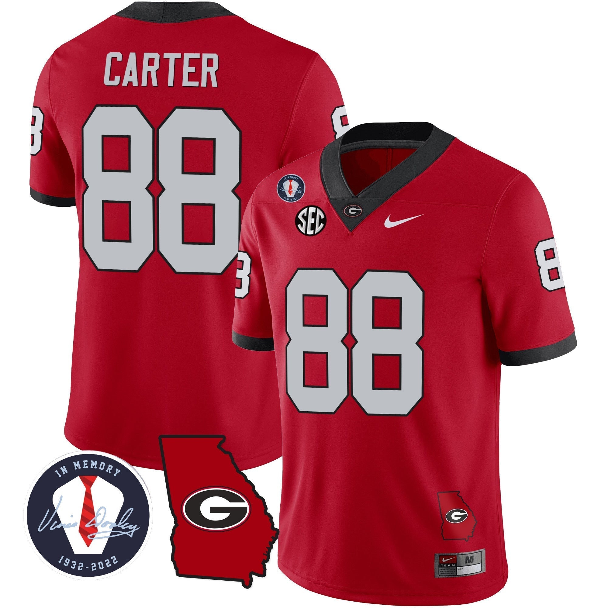 Men Georgia Bulldogs 2023 Vapor Jersey - Georgia Map - All Stitched