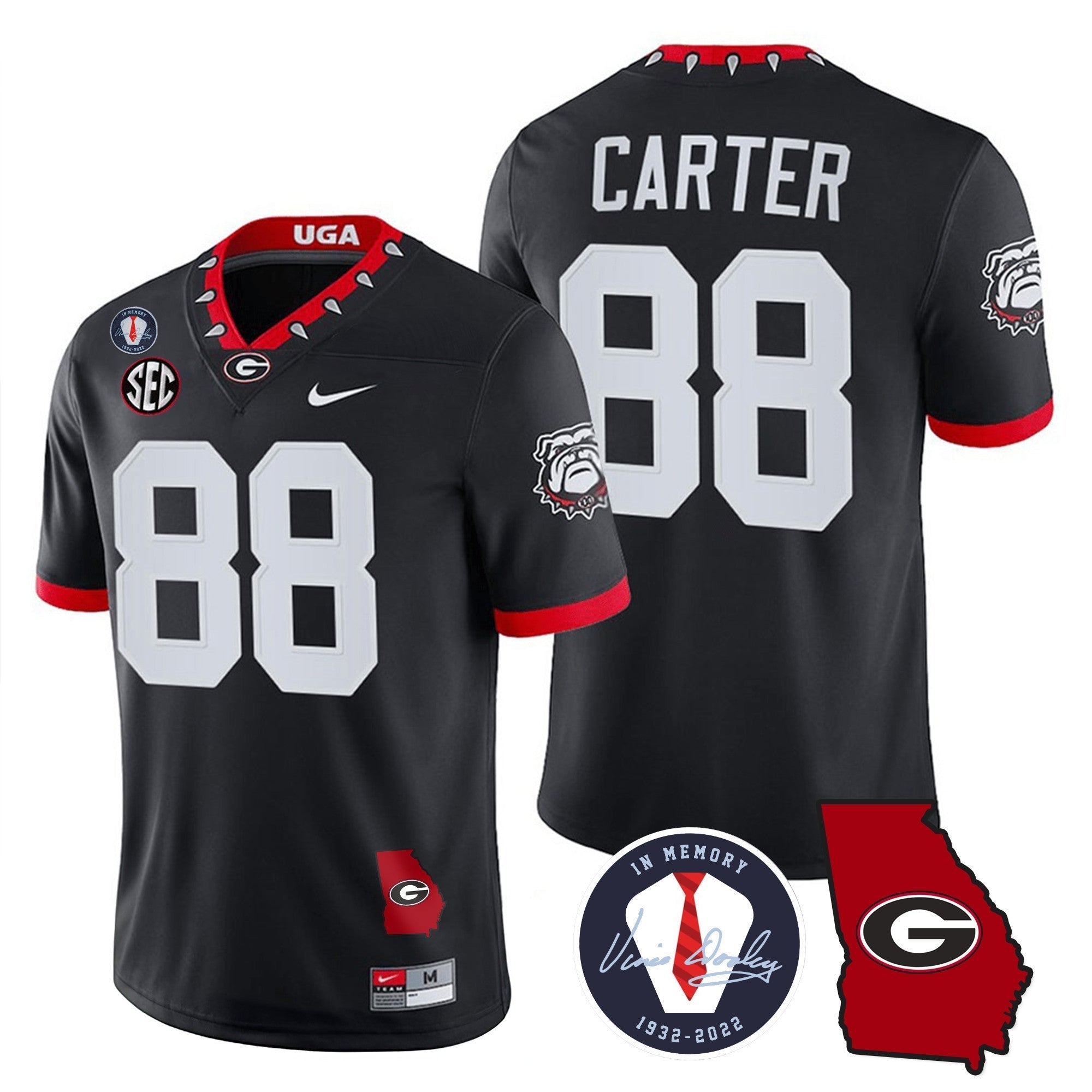 Men Georgia Bulldogs 2023 Vapor Jersey - Georgia Map - All Stitched