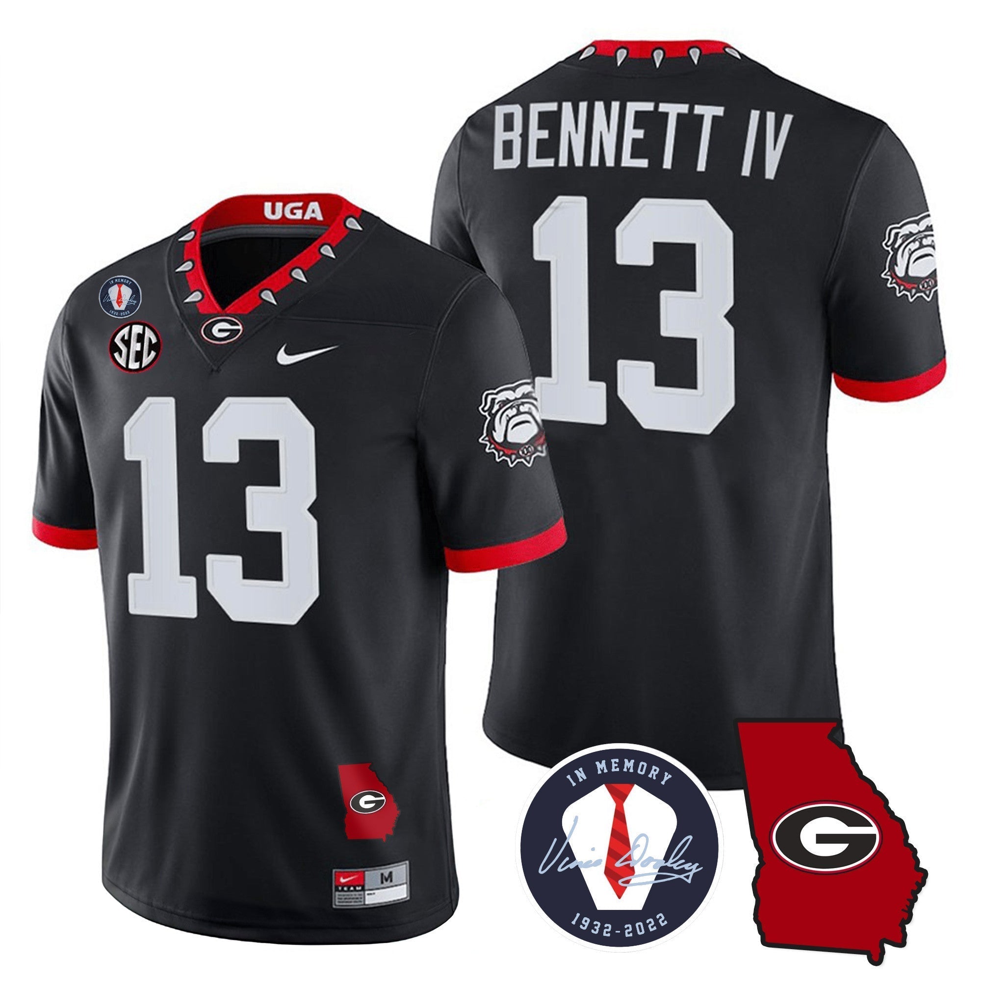 Men Georgia Bulldogs 2023 Vapor Jersey - Georgia Map - All Stitched