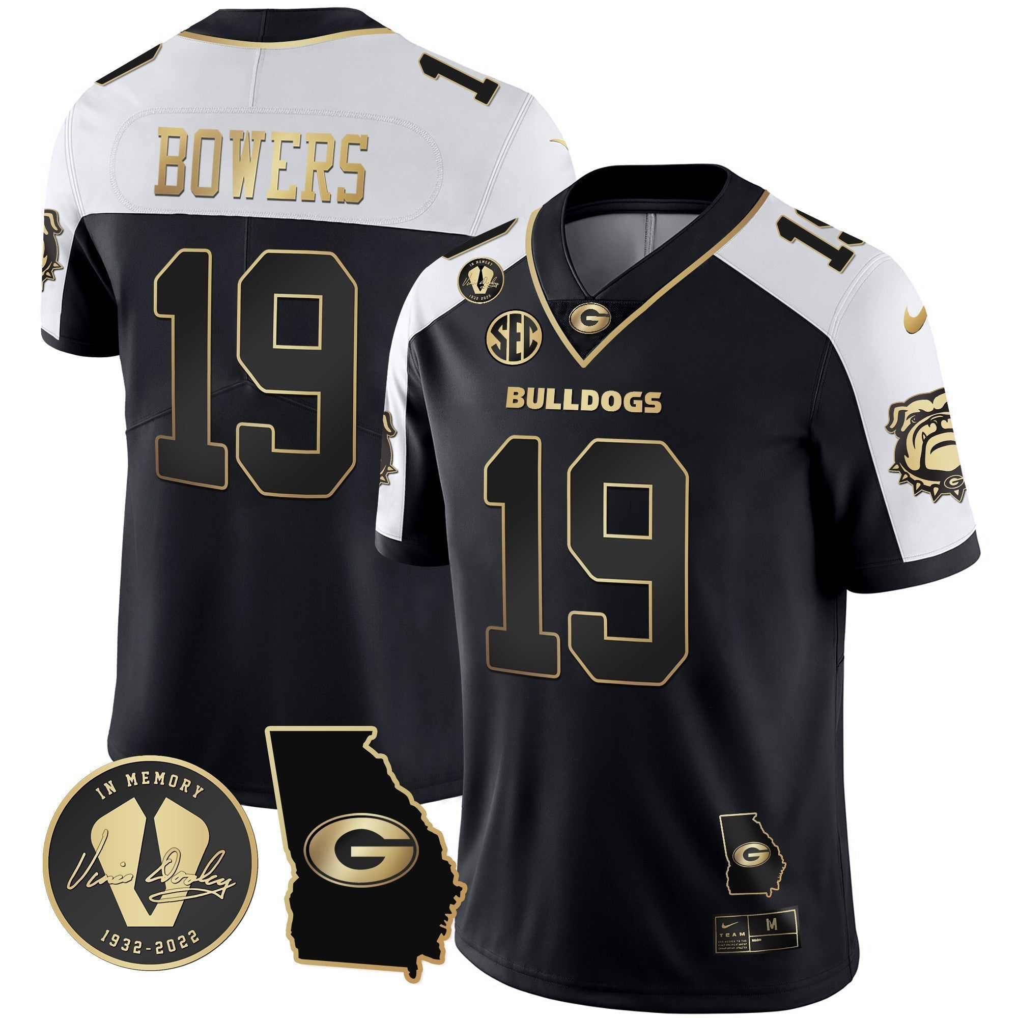 Men Georgia Bulldogs 2023 Vapor Jersey - Georgia Map - All Stitched