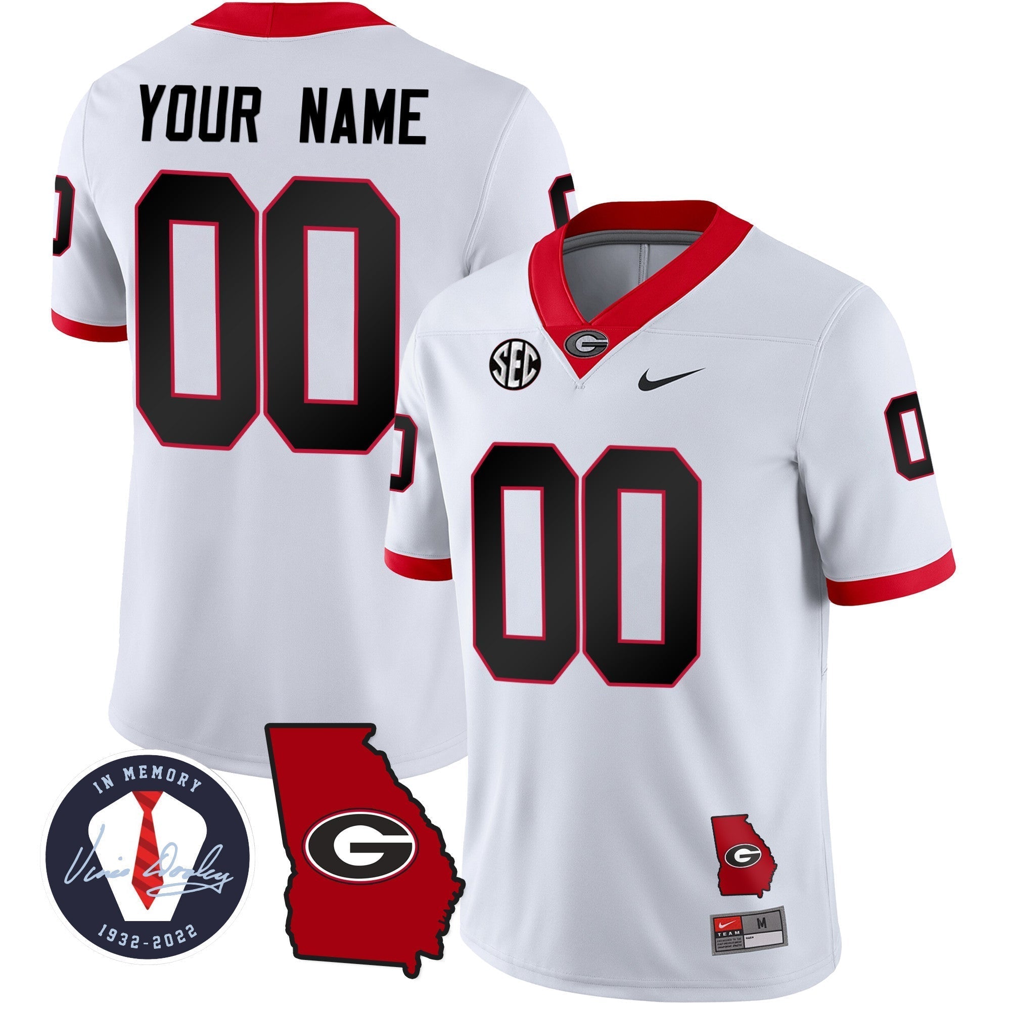 Custom Georgia Bulldogs 2023 Vapor Jersey - Georgia Map - All Stitched