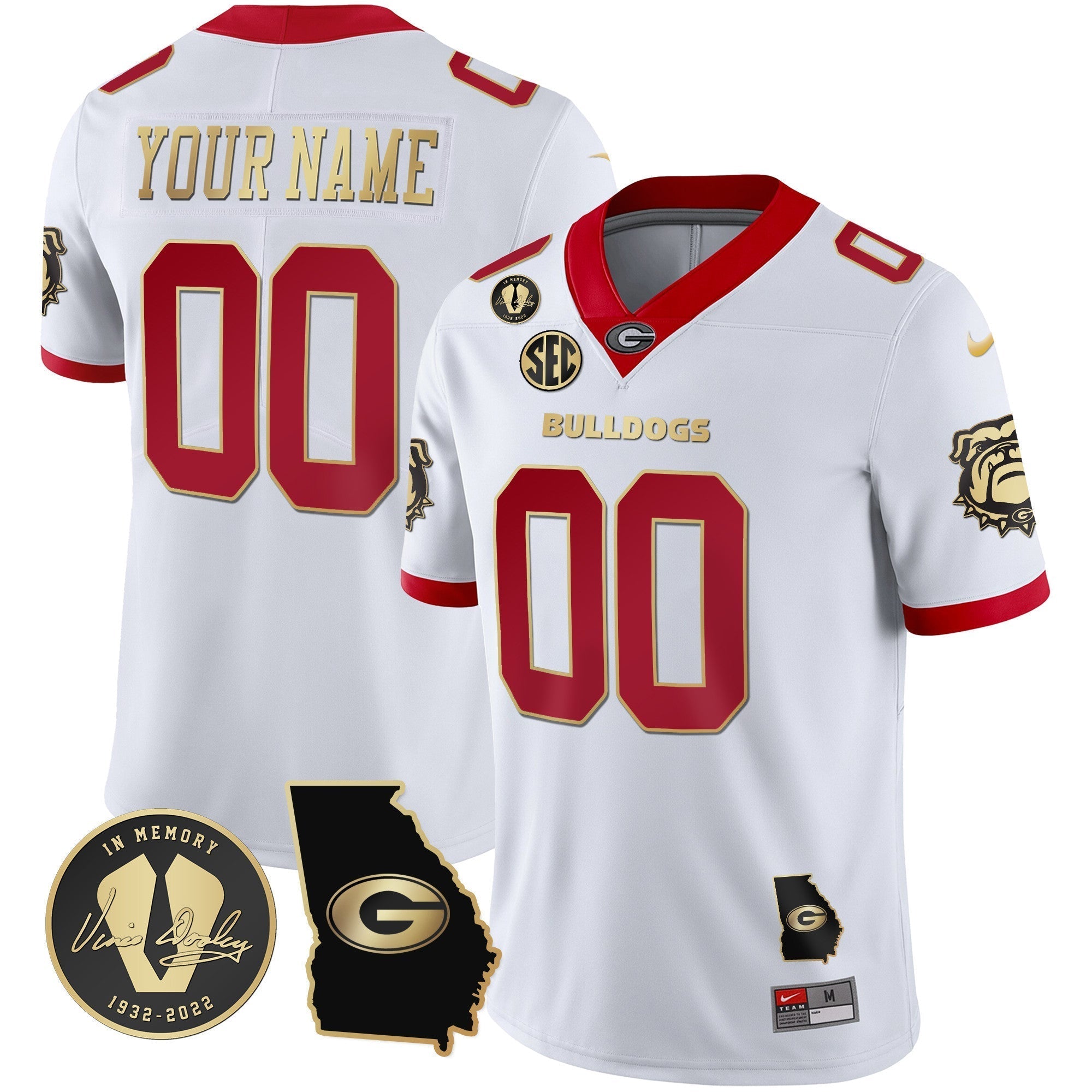 Custom Georgia Bulldogs 2023 Vapor Jersey - Georgia Map - All Stitched