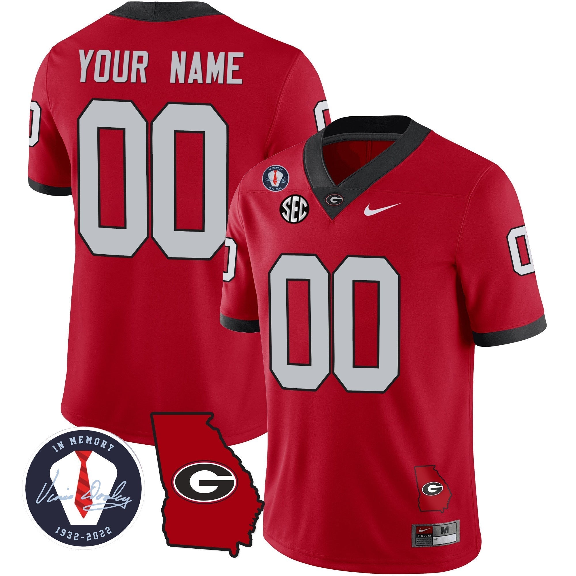 Custom Georgia Bulldogs 2023 Vapor Jersey - Georgia Map - All Stitched
