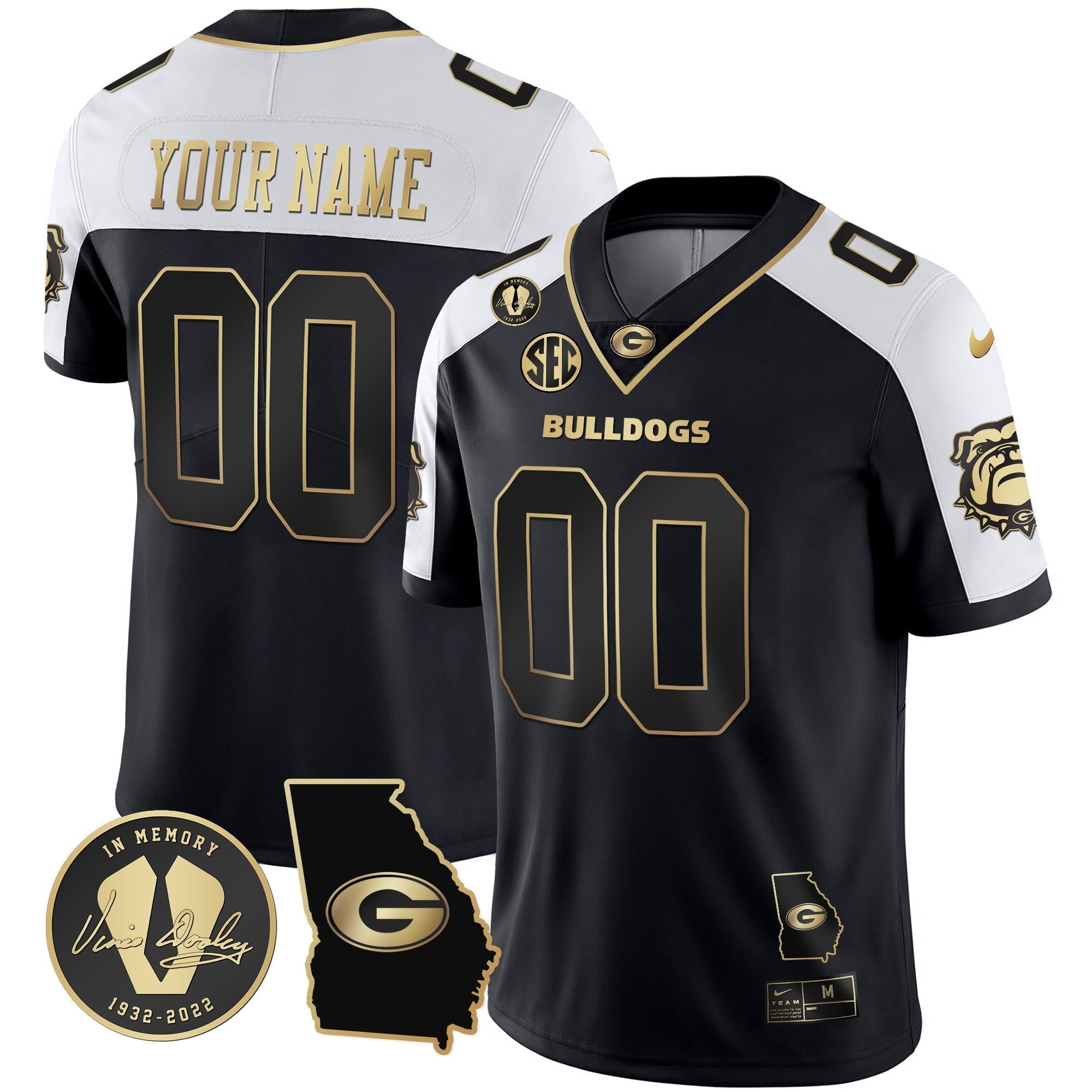 Custom Georgia Bulldogs 2023 Vapor Jersey - Georgia Map - All Stitched