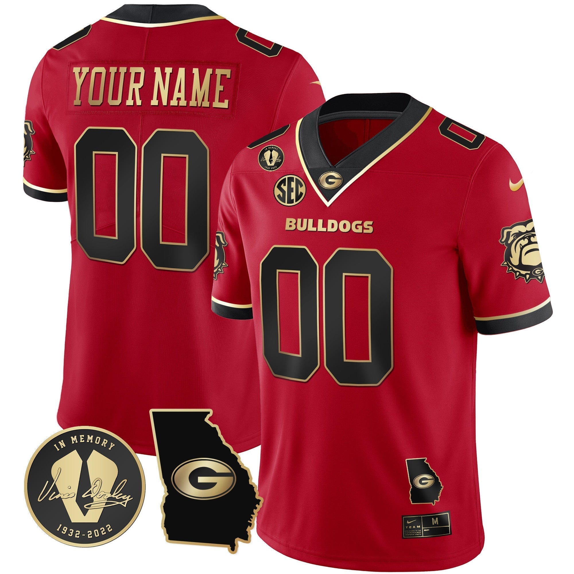 Custom Georgia Bulldogs 2023 Vapor Jersey - Georgia Map - All Stitched