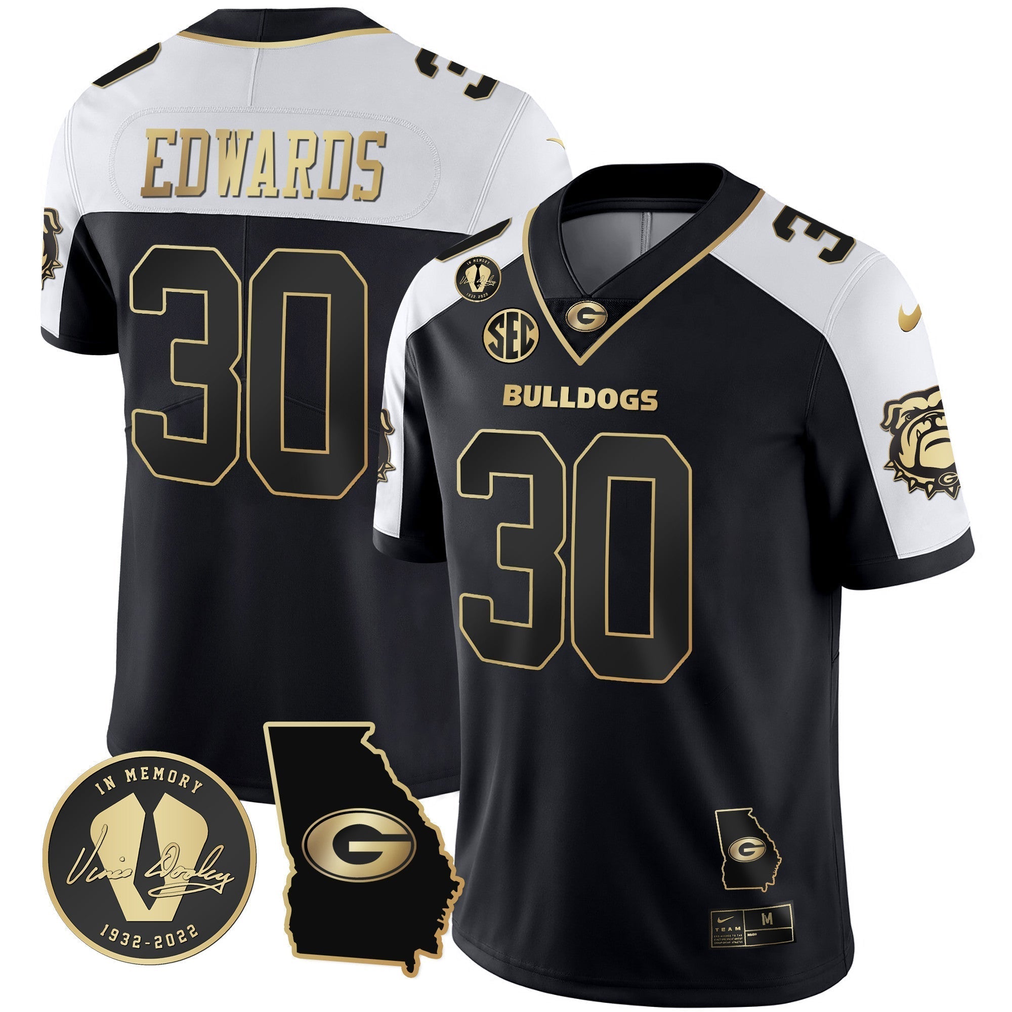 Men Georgia Bulldogs 2023 Vapor Jersey - Georgia Map - All Stitched