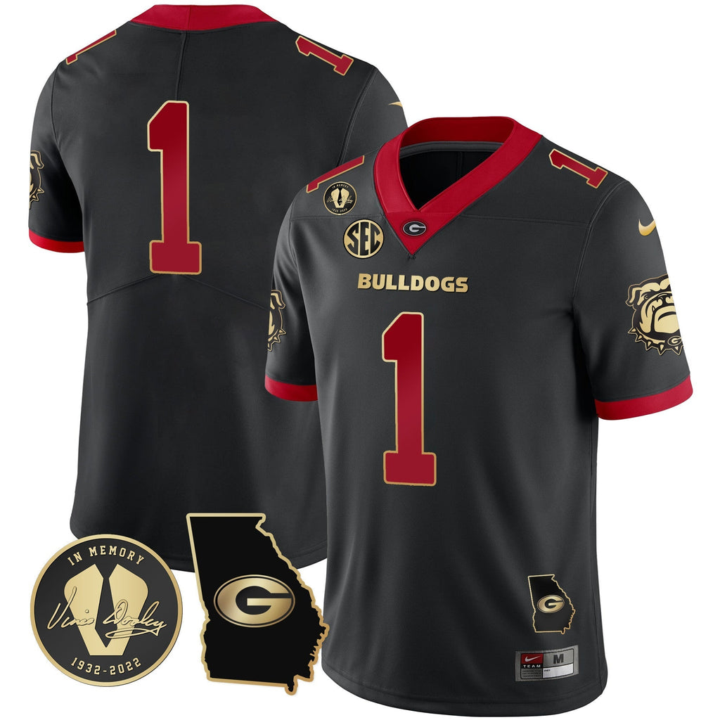 Men Georgia Bulldogs 2023 Vapor Jersey - Georgia Map - All Stitched