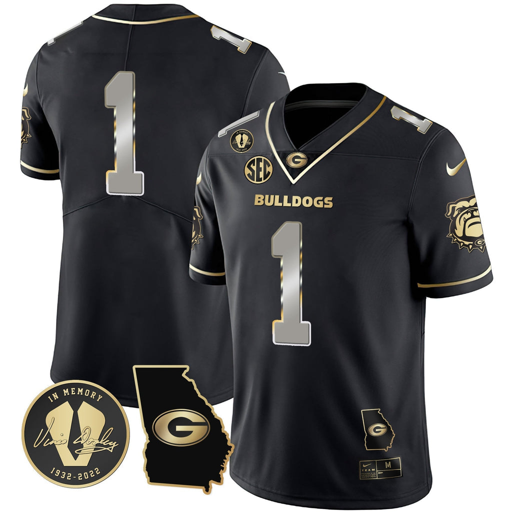 Men Georgia Bulldogs 2023 Vapor Jersey - Georgia Map - All Stitched