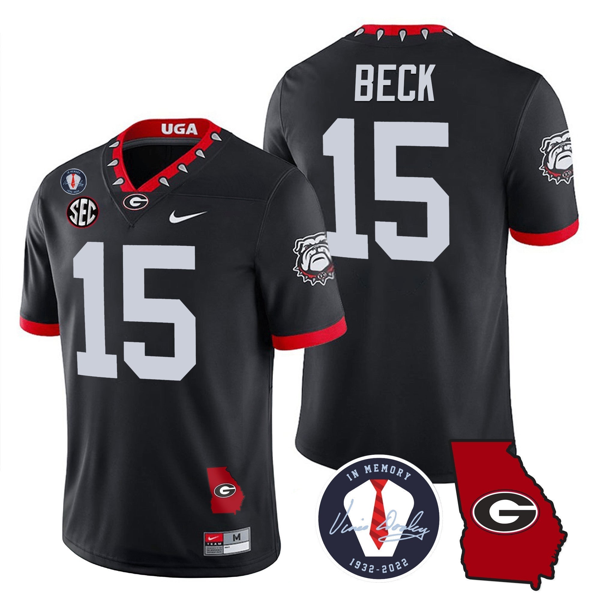 Men Georgia Bulldogs 2023 Vapor Jersey - Georgia Map - All Stitched