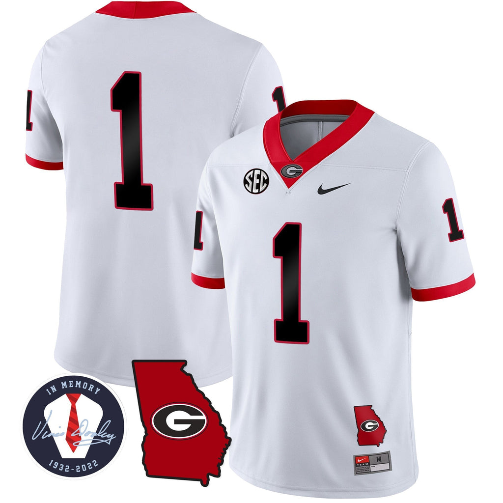 Men Georgia Bulldogs 2023 Vapor Jersey - Georgia Map - All Stitched