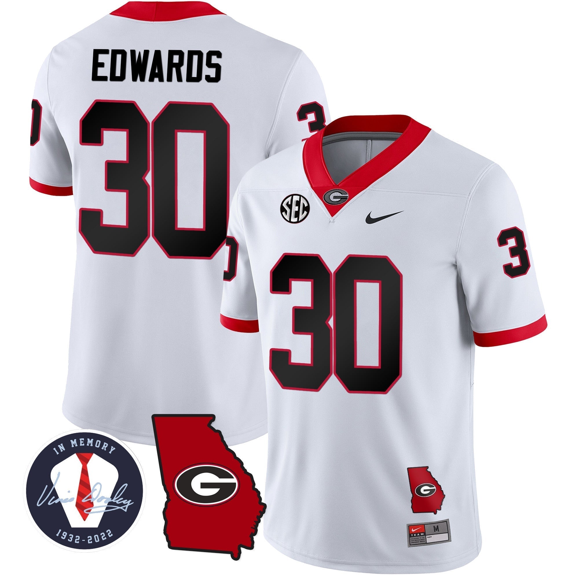Men Georgia Bulldogs 2023 Vapor Jersey - Georgia Map - All Stitched