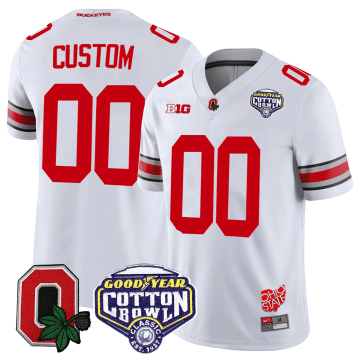 Custom Ohio State Buckeyes Good Year Cotton Bowl Patch Jersey - All Stitched