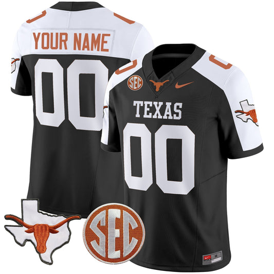 Custom Texas Longhorns State Map & SEC Patch Vapor Jersey V4 - All Stitched