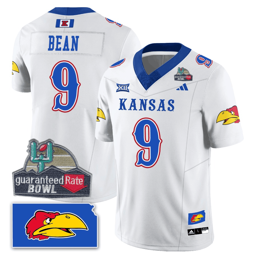 Men Kansas Jayhawks Blackhawk Guaranteed Rate Bowl Patch Vapor Limited Jersey - Stitched