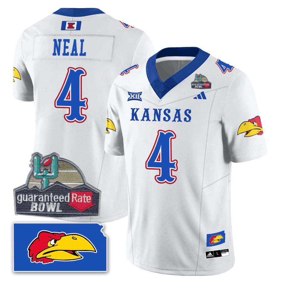 Men Kansas Jayhawks Blackhawk Guaranteed Rate Bowl Patch Vapor Limited Jersey - Stitched