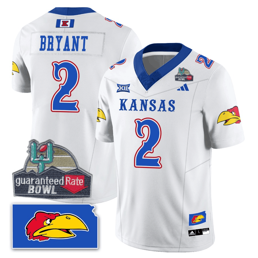 Men Kansas Jayhawks Blackhawk Guaranteed Rate Bowl Patch Vapor Limited Jersey - Stitched