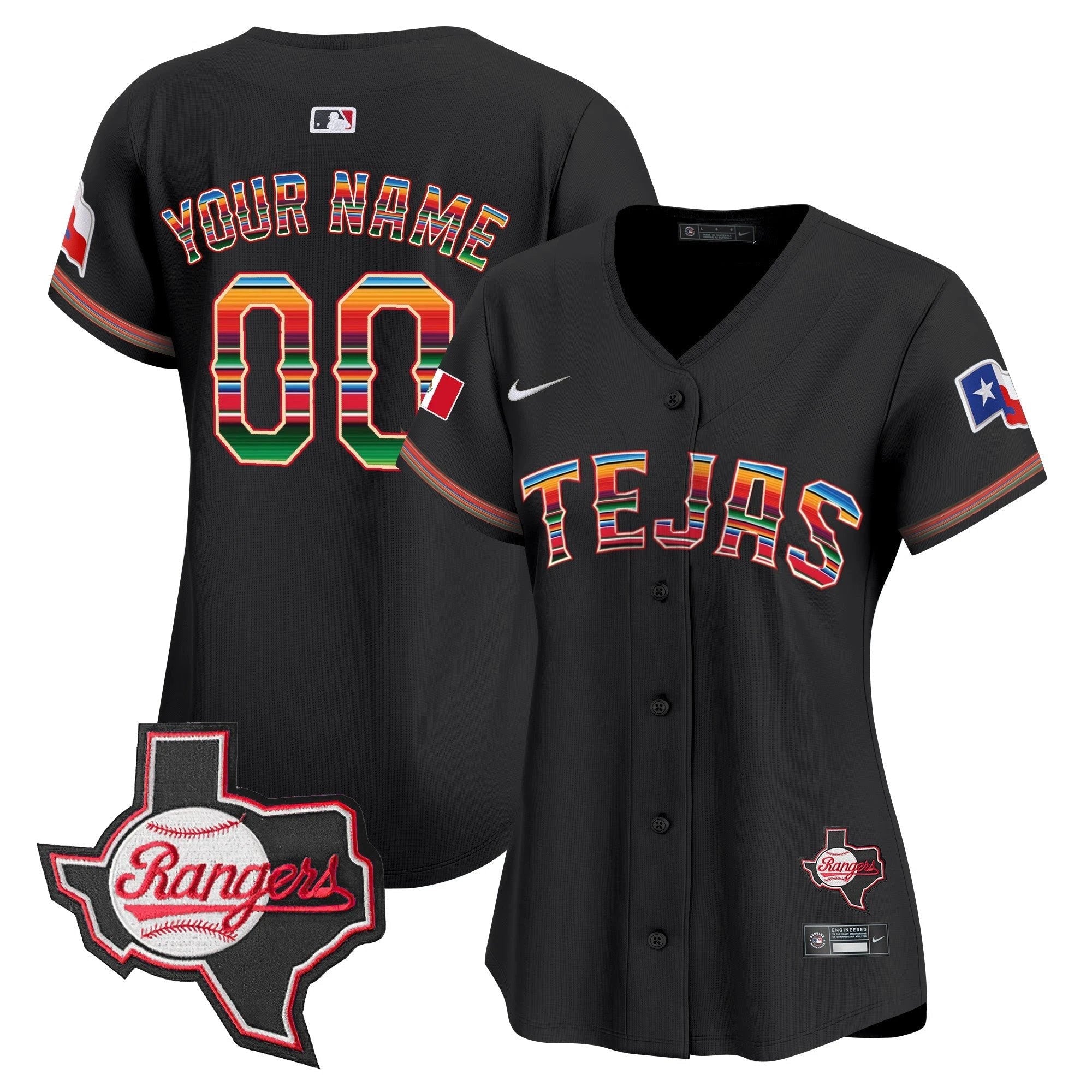 TEX Mexico Texas Patch Vapor Premier Limited Custom Jersey - All Stitched