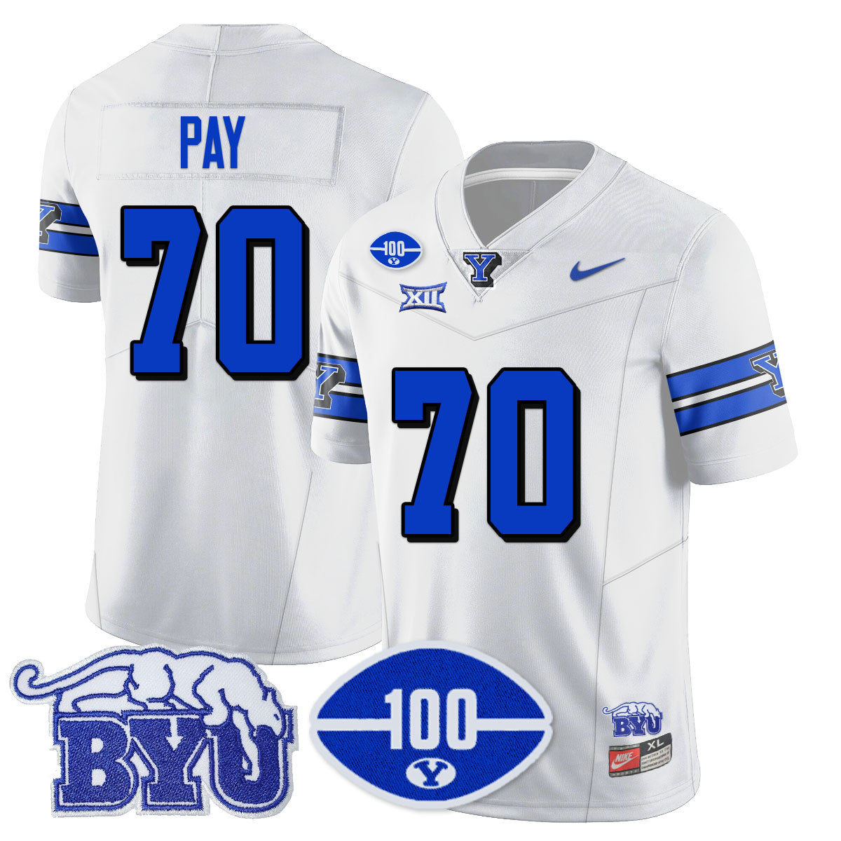 Men BYU Football 100th Season 2024 Uniform - All Stitched