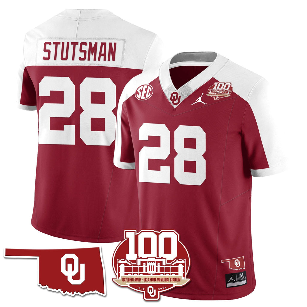 Men Oklahoma Sooners 1946-56 Throwback Uniforms - 100th Season - All Stitched