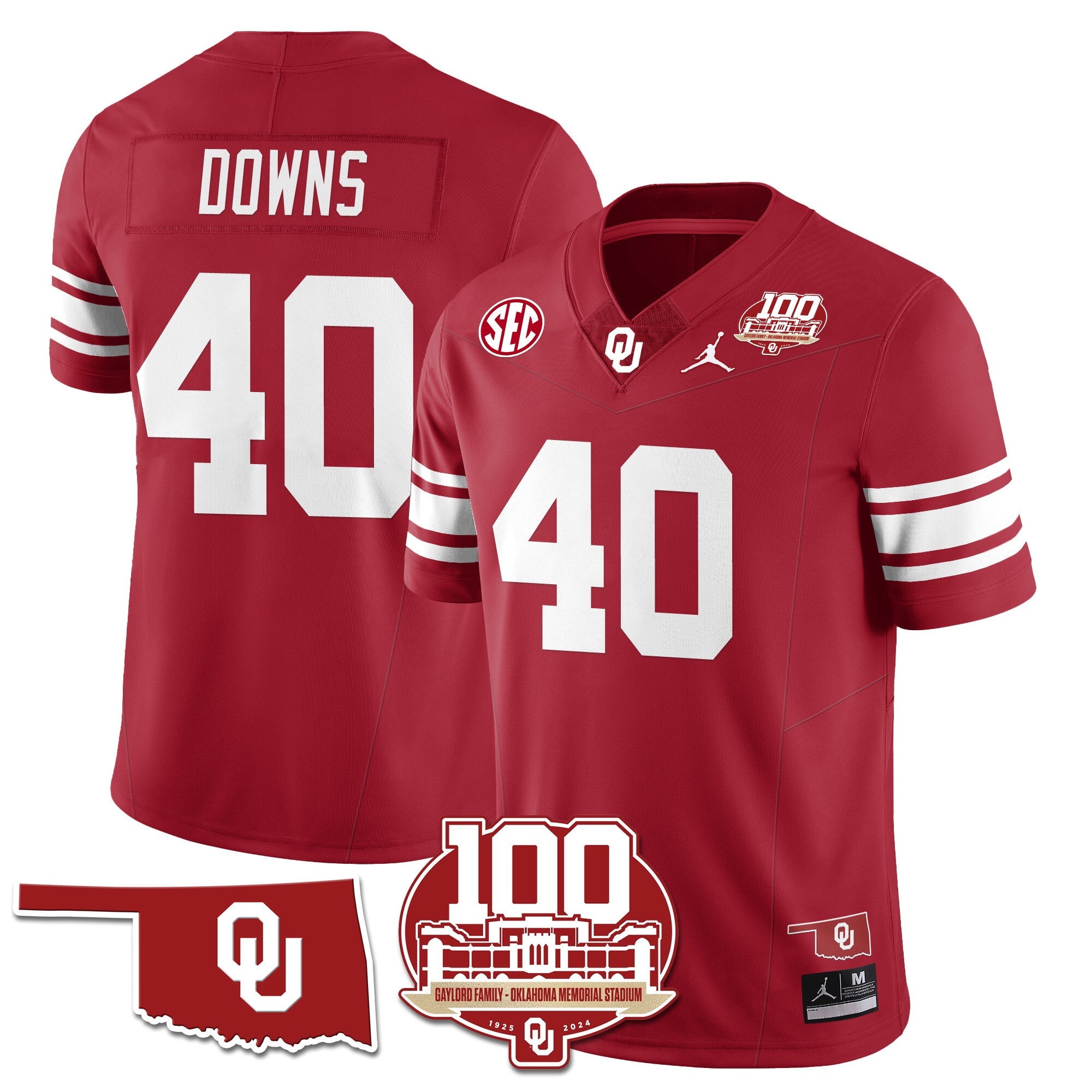 Men Oklahoma Sooners 1946-56 Throwback Uniforms - 100th Season - All Stitched