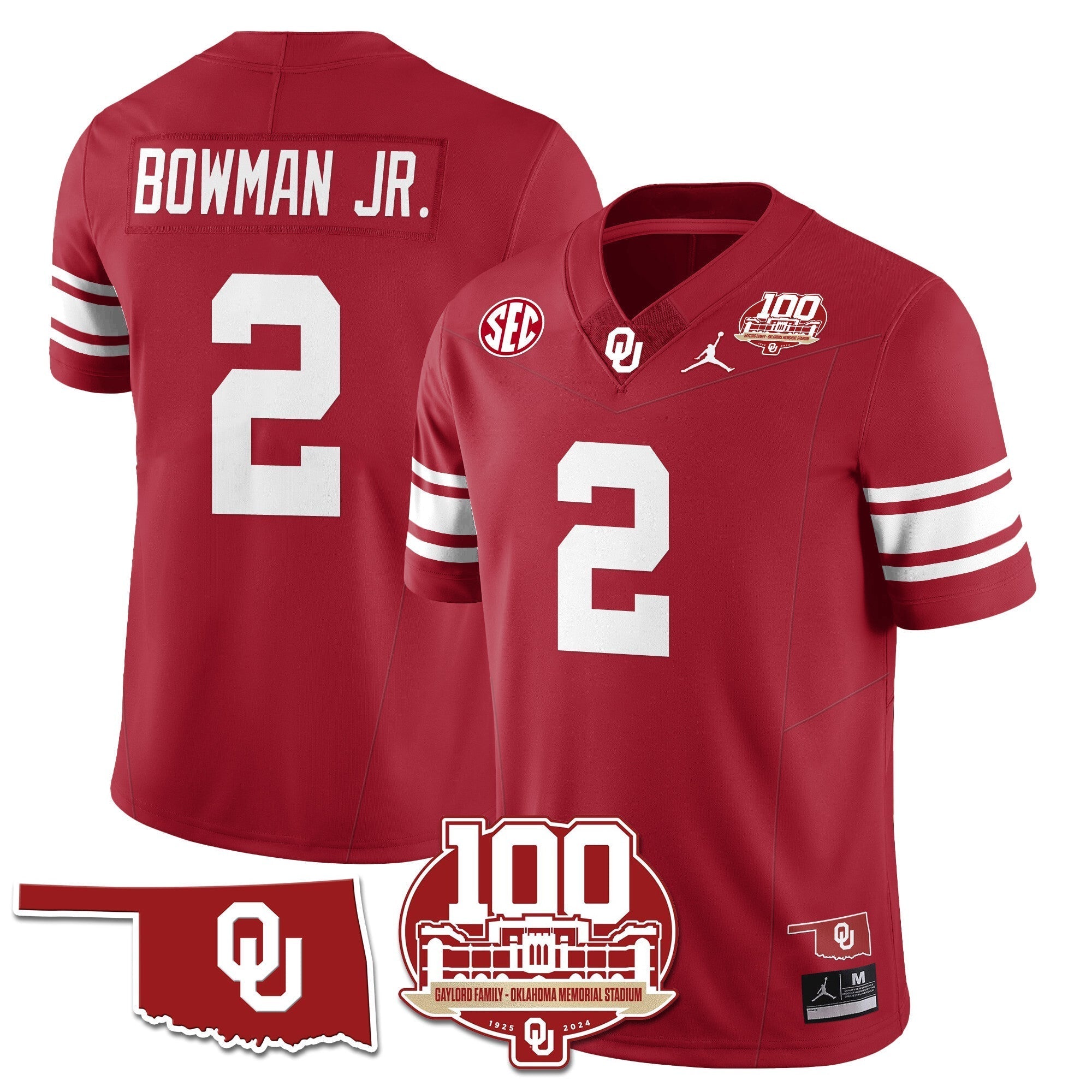 Men Oklahoma Sooners 1946-56 Throwback Uniforms - 100th Season - All Stitched
