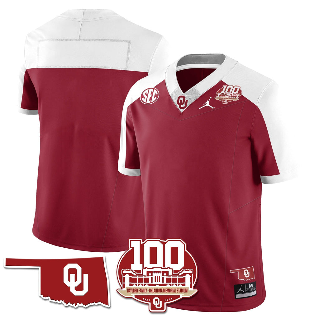 Men Oklahoma Sooners 1946-56 Throwback Uniforms - 100th Season - All Stitched