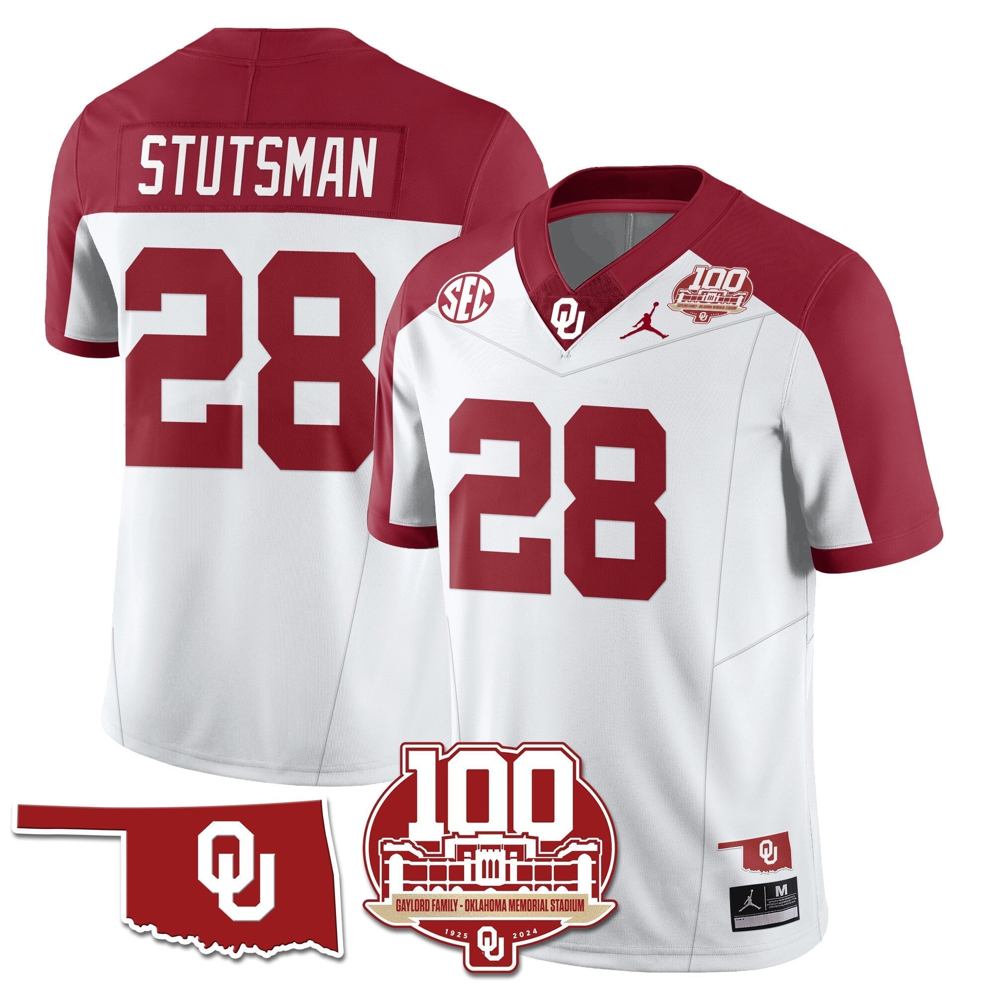 Men Oklahoma Sooners 1946-56 Throwback Uniforms - 100th Season - All Stitched