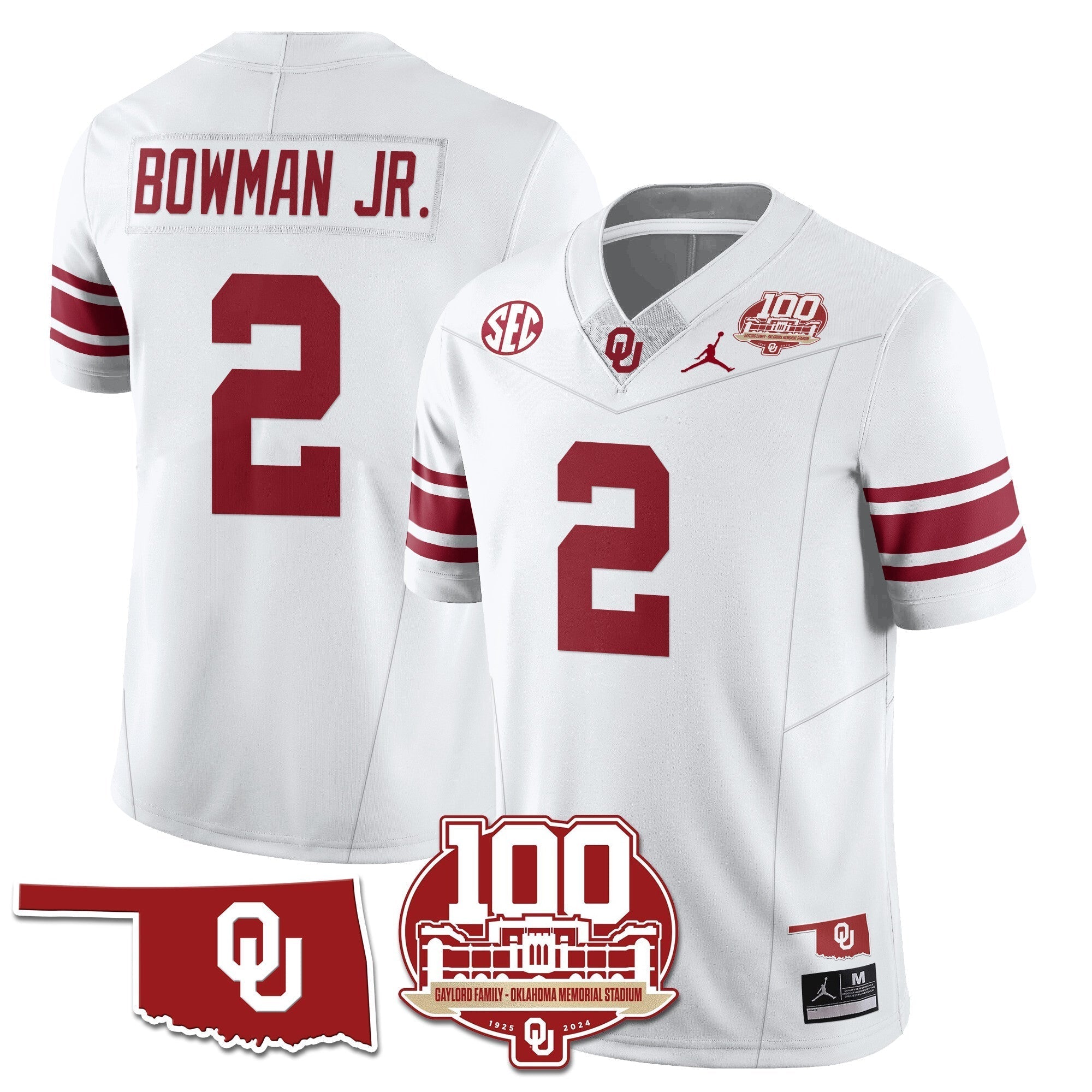 Men Oklahoma Sooners 1946-56 Throwback Uniforms - 100th Season - All Stitched