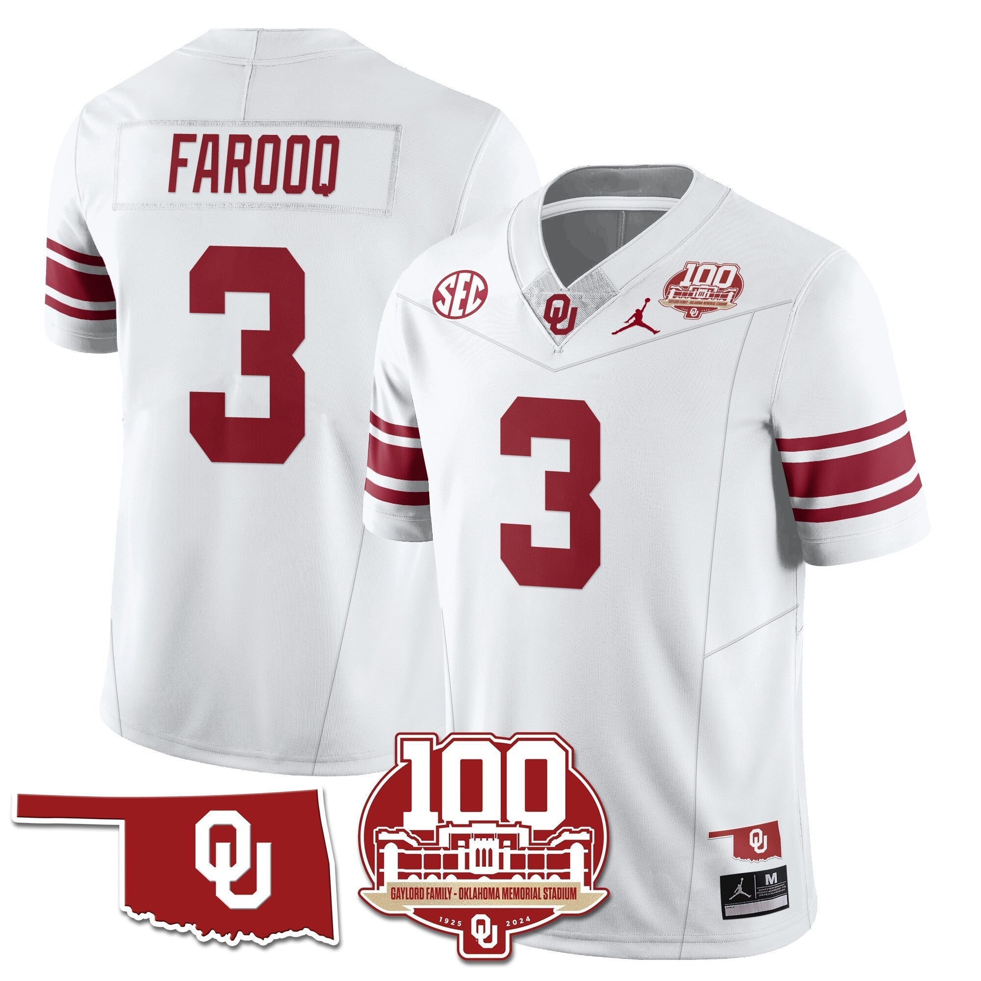 Men Oklahoma Sooners 1946-56 Throwback Uniforms - 100th Season - All Stitched
