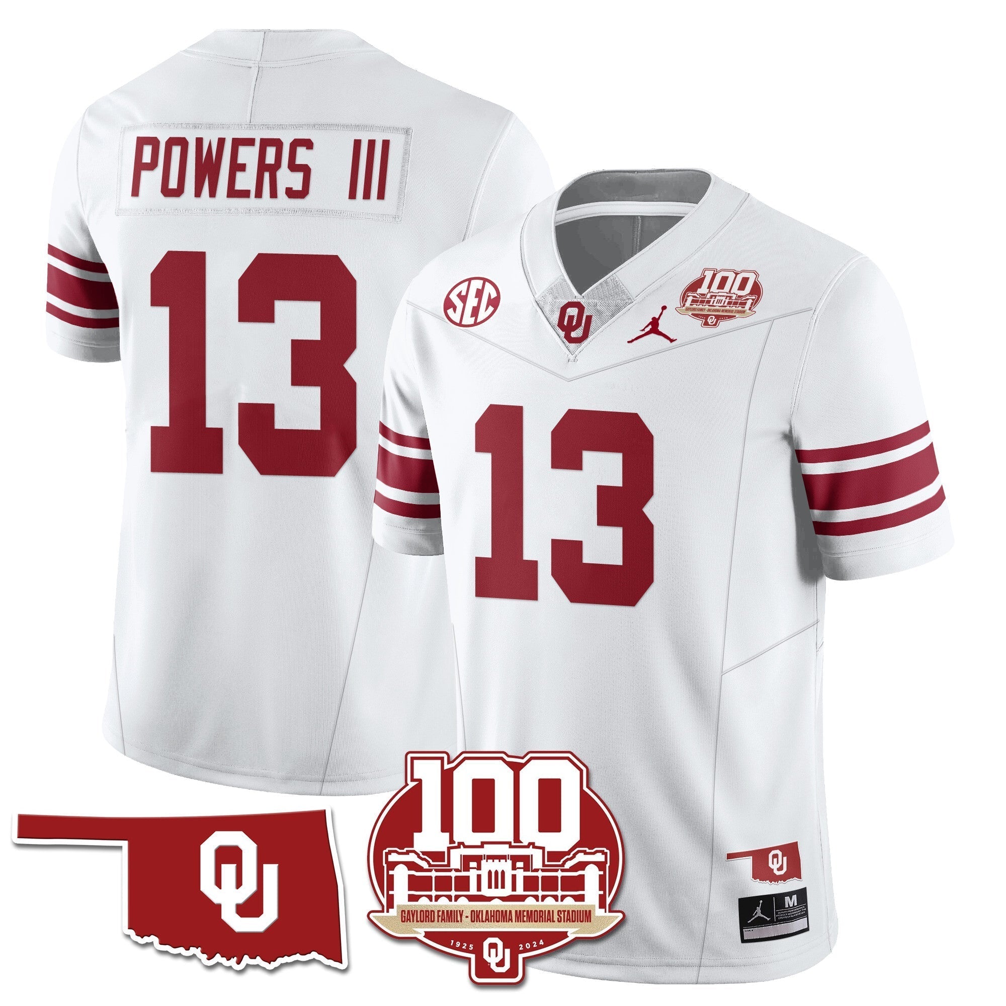 Men Oklahoma Sooners 1946-56 Throwback Uniforms - 100th Season - All Stitched