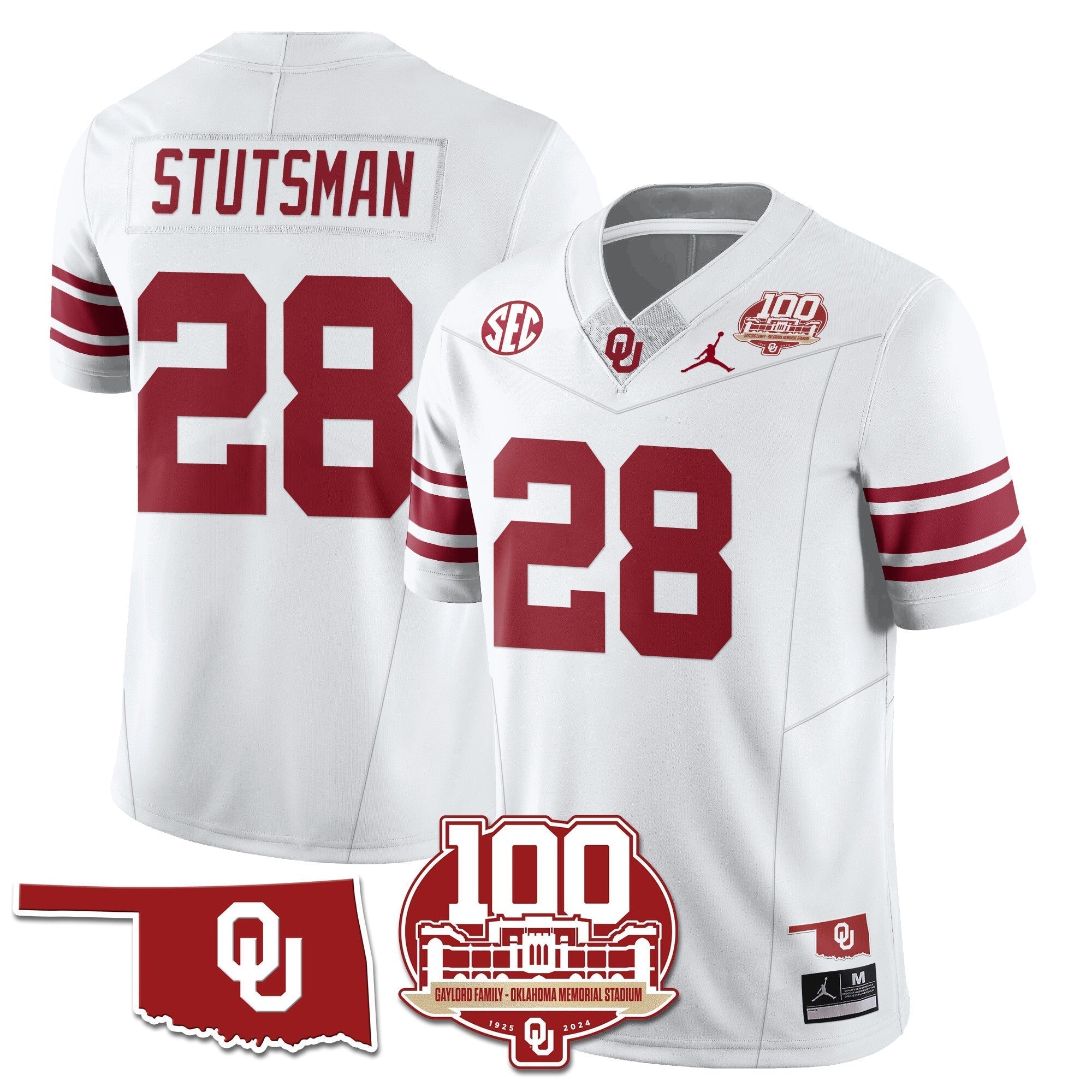 Men Oklahoma Sooners 1946-56 Throwback Uniforms - 100th Season - All Stitched