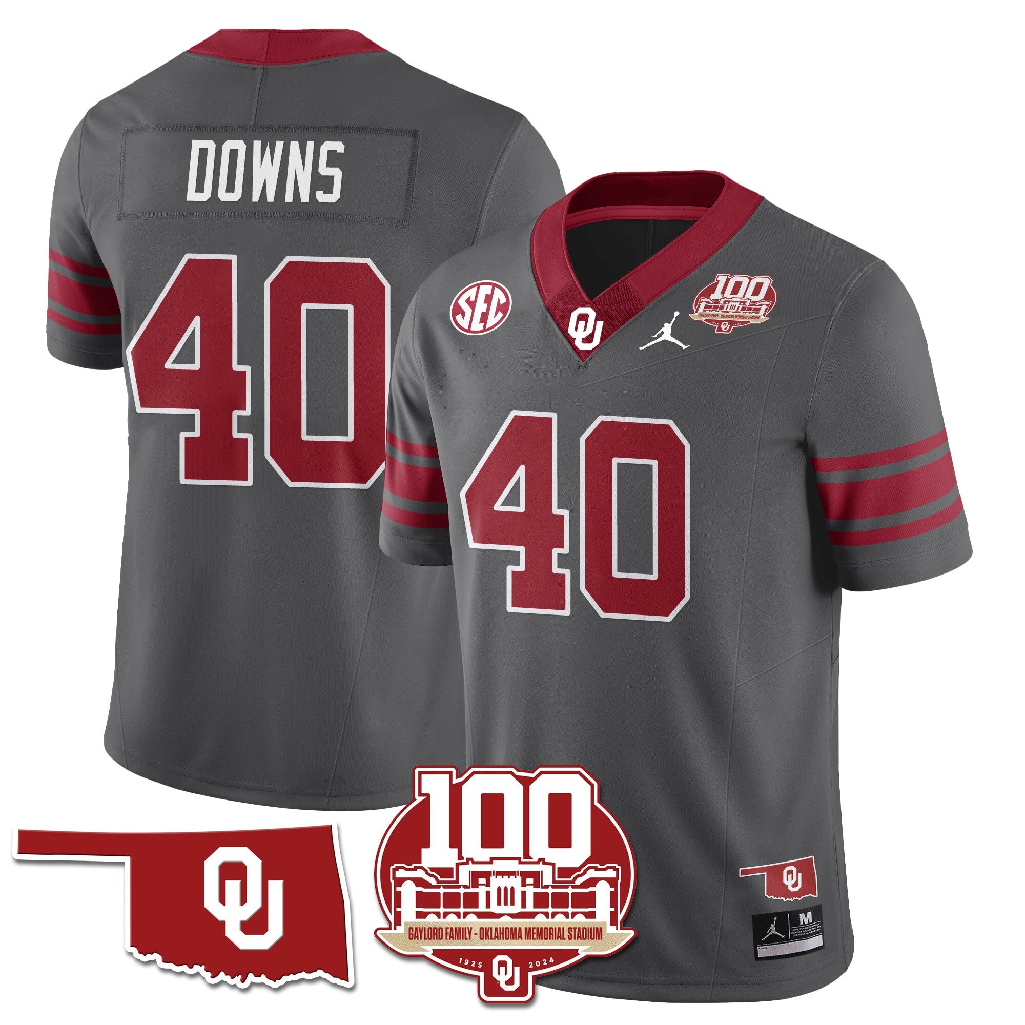 Men Oklahoma Sooners 1946-56 Throwback Uniforms - 100th Season - All Stitched