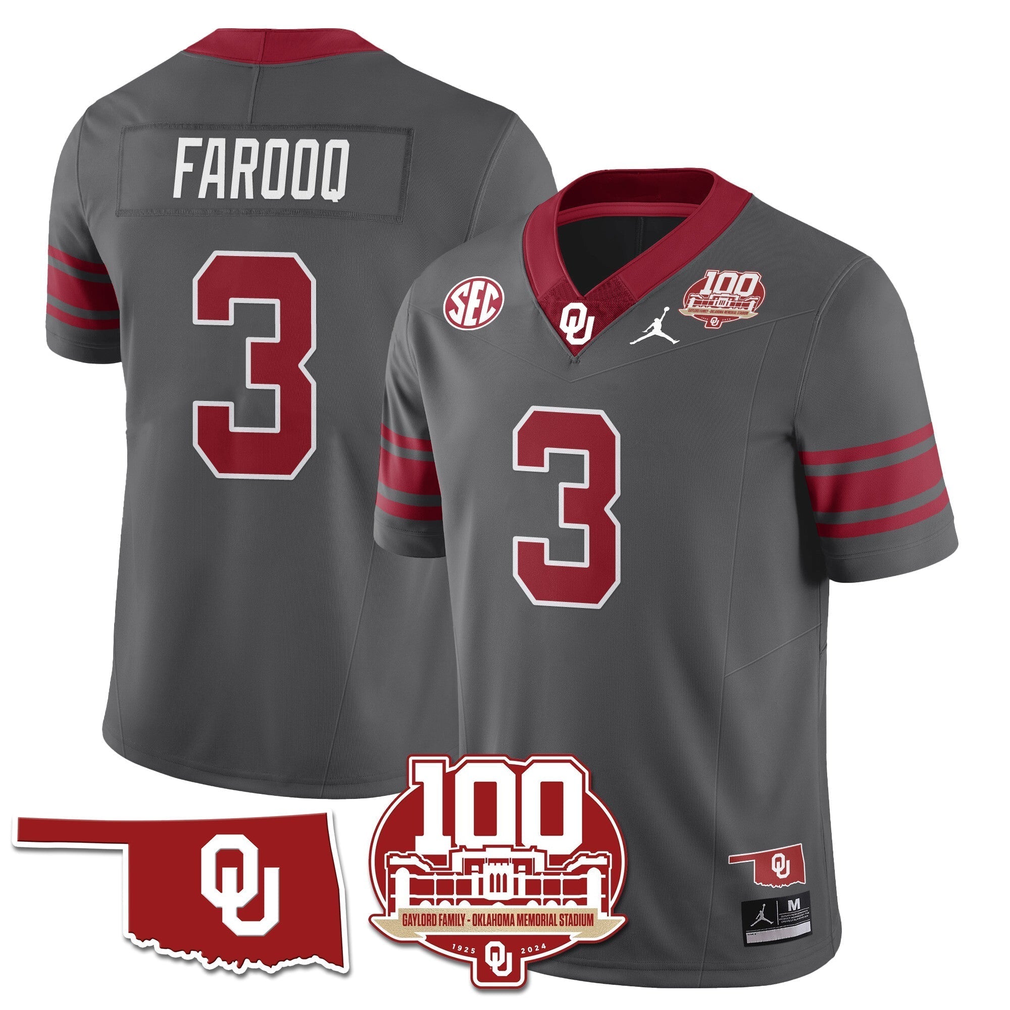 Men Oklahoma Sooners 1946-56 Throwback Uniforms - 100th Season - All Stitched