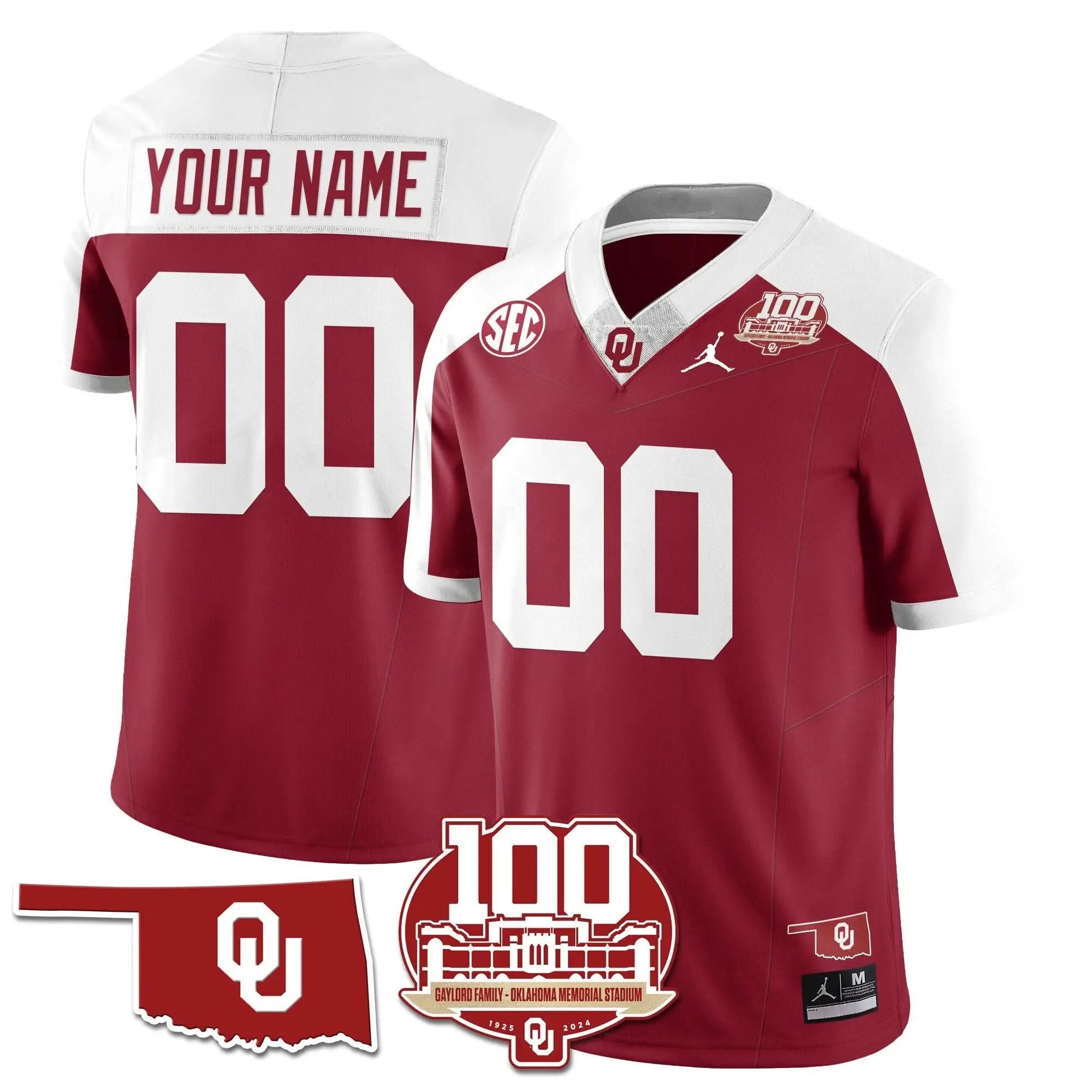 Custom Oklahoma Sooners 1946-56 Throwback Uniforms - 100th Season Football